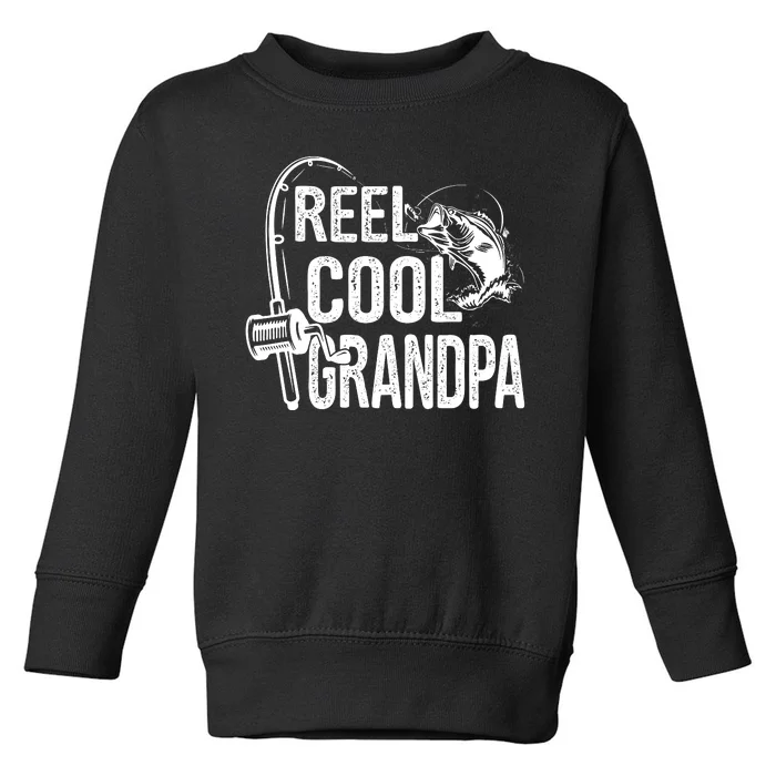 Funny Fishing Tee Vintage Reel Cool Grandpa Toddler Sweatshirt