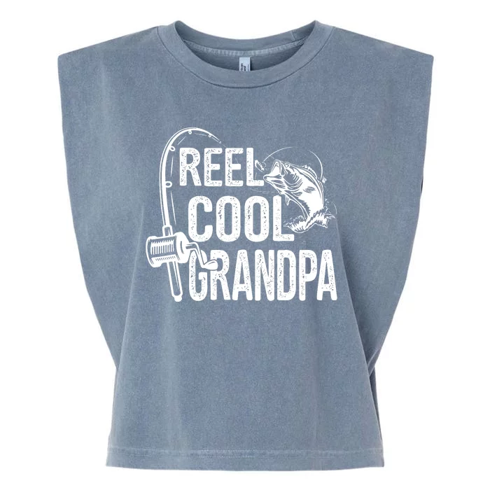 Funny Fishing Tee Vintage Reel Cool Grandpa Garment-Dyed Women's Muscle Tee