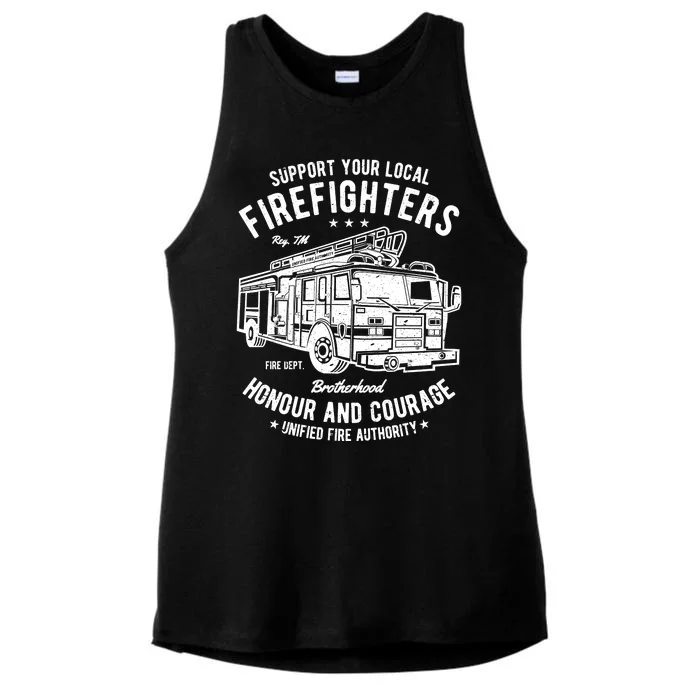 Support Your Local Fire Fighters Ladies Tri-Blend Wicking Tank