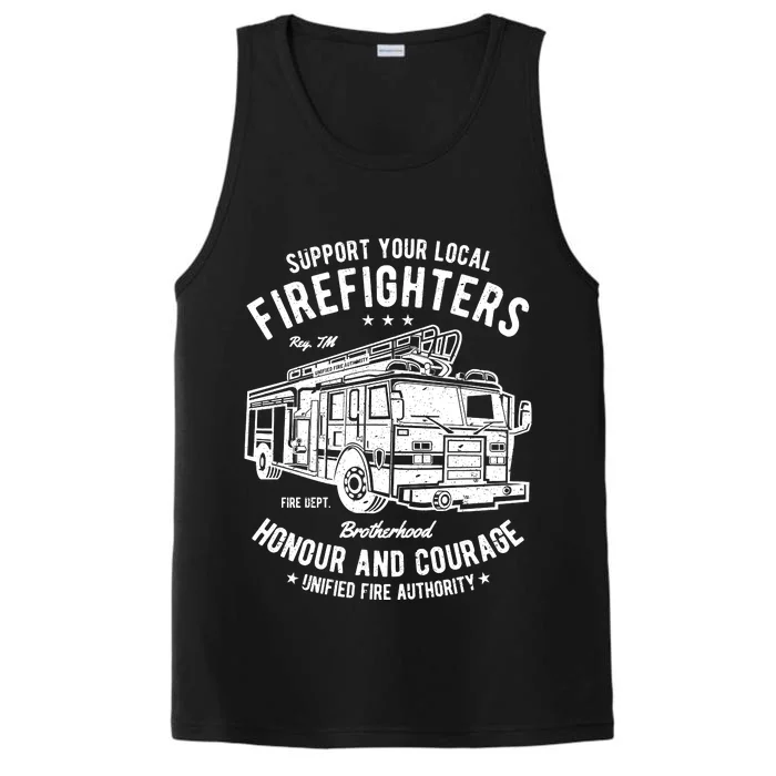 Support Your Local Fire Fighters Performance Tank