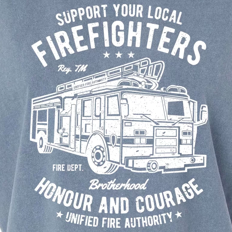 Support Your Local Fire Fighters Garment-Dyed Women's Muscle Tee