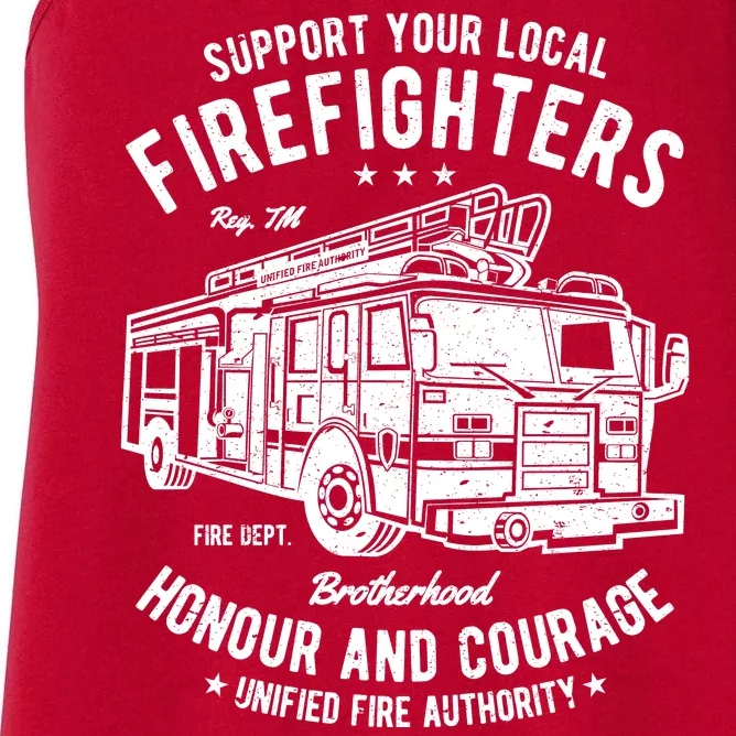 Support Your Local Fire Fighters Women's Racerback Tank