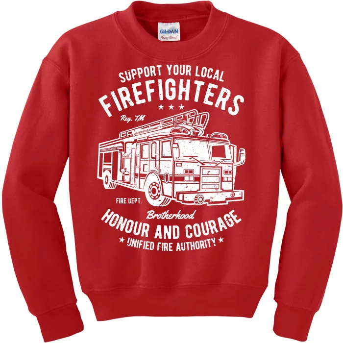 Support Your Local Fire Fighters Kids Sweatshirt