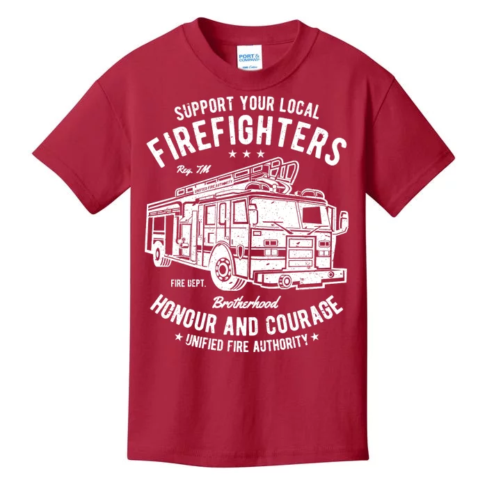 Support Your Local Fire Fighters Kids T-Shirt