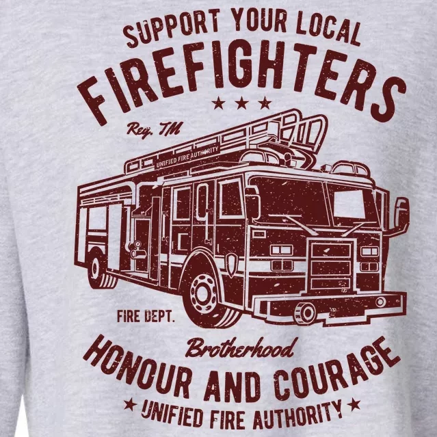 Support Your Local Fire Fighters Cropped Pullover Crew