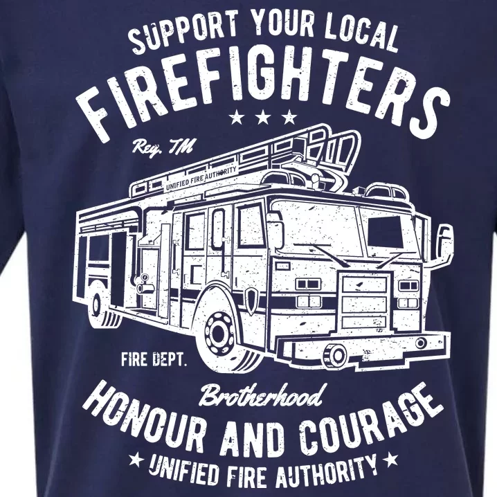 Support Your Local Fire Fighters Sueded Cloud Jersey T-Shirt