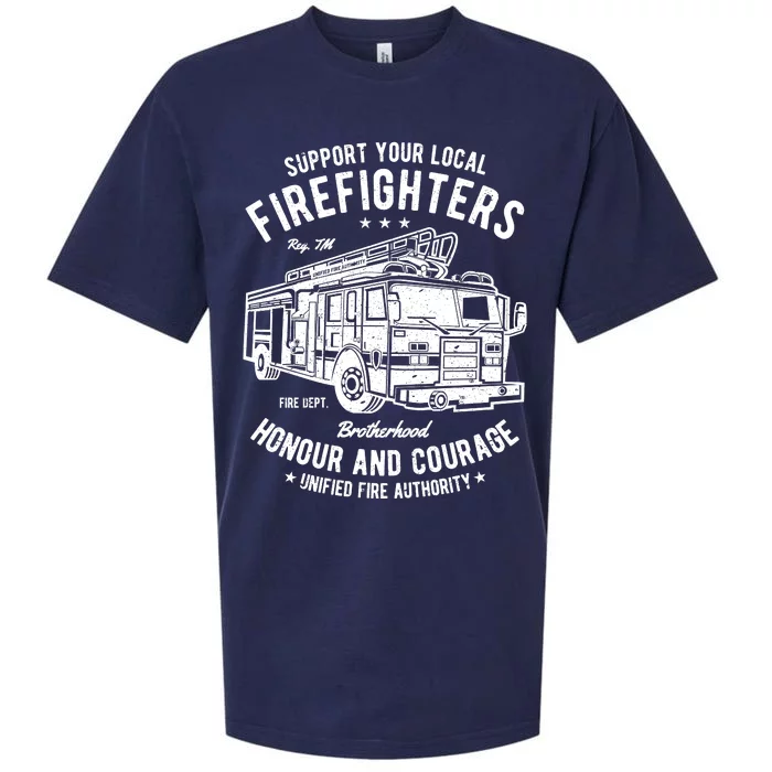 Support Your Local Fire Fighters Sueded Cloud Jersey T-Shirt