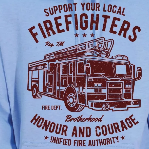 Support Your Local Fire Fighters Unisex Surf Hoodie