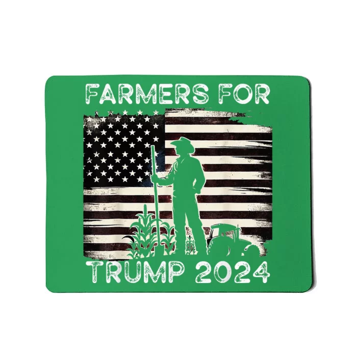 Farmers For Trump 2024 Patriotic Farming American Mousepad