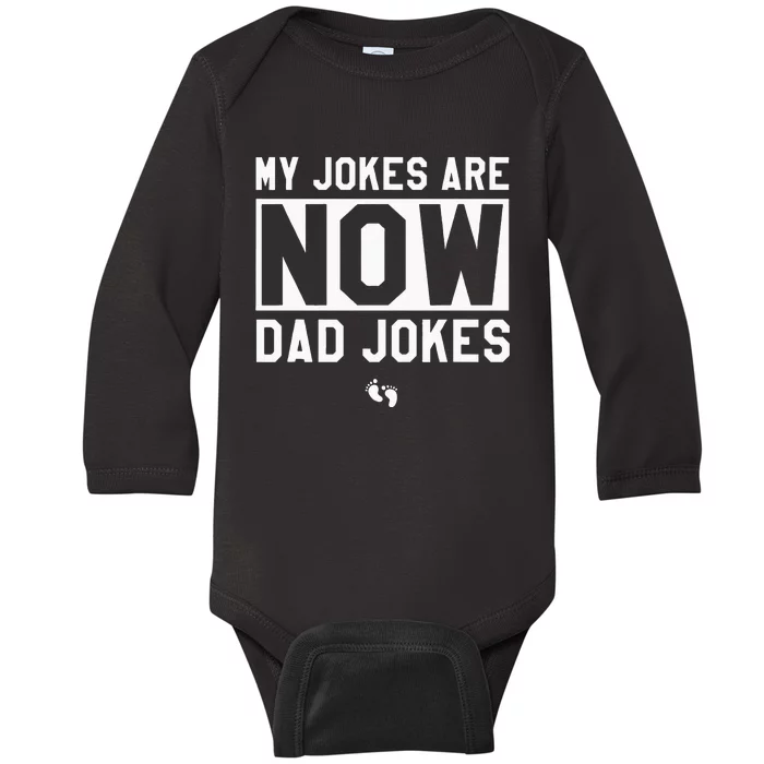 Funny First Time Dad Gifts For Men New Father Dad Jokes Baby Long Sleeve Bodysuit