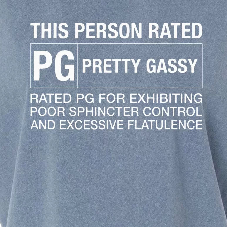 Funny Fart This Person Rated PG Pretty Gassy Fart Garment-Dyed Women's Muscle Tee