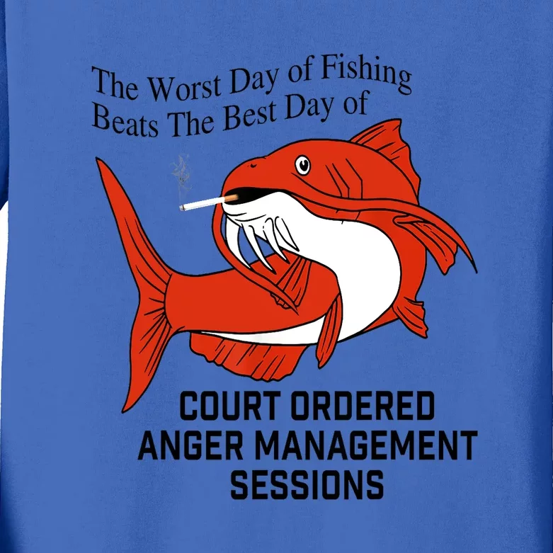 Funny Fishing The Worst Day Of Fishing Beats The Best Day Of Court Ordered Gifts Kids Long Sleeve Shirt