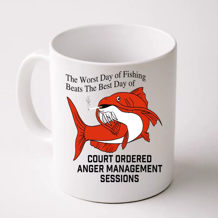 Funny Fishing The Worst Day Of Fishing Beats The Best Day Of Court Ordered Gifts Front & Back Coffee Mug