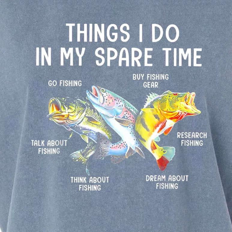 Funny Fishing Things I Do In My Spare Time Fishing Pole Gifts Garment-Dyed Women's Muscle Tee