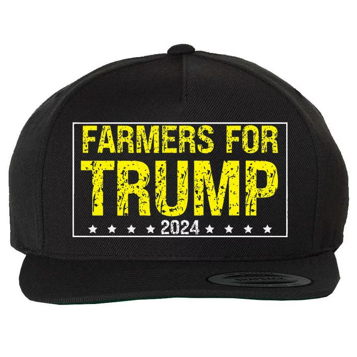 Farmers For Trump 2024 Wool Snapback Cap