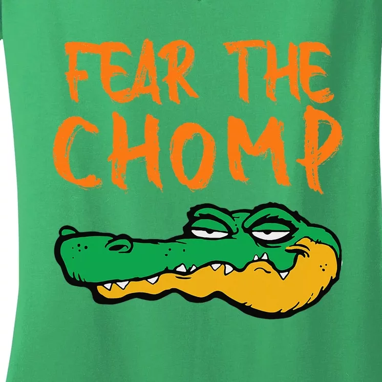 Florida Fear The Chomp Gator Pride Women's V-Neck T-Shirt