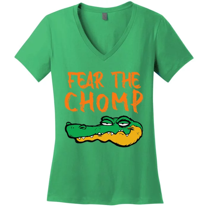 Florida Fear The Chomp Gator Pride Women's V-Neck T-Shirt