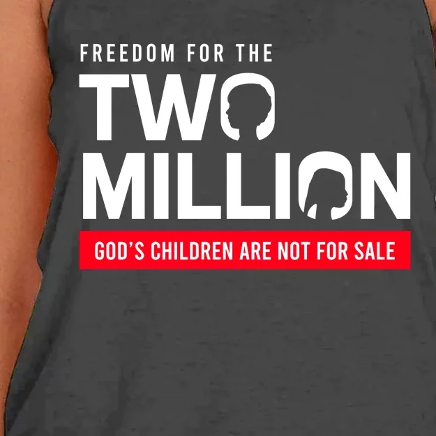 Freedom For Two Million Gods Children Are Not For Sale Women's Knotted Racerback Tank