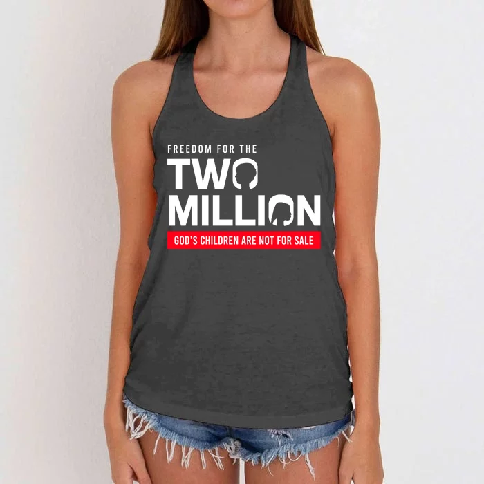 Freedom For Two Million Gods Children Are Not For Sale Women's Knotted Racerback Tank