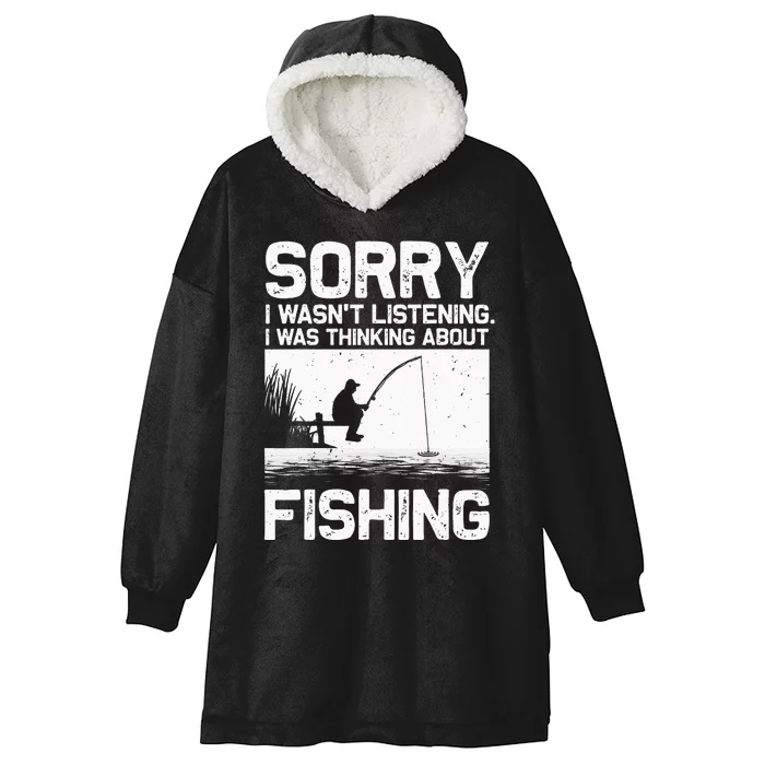 Fishing For  Trout Bass Fisherman Vacation Hooded Wearable Blanket