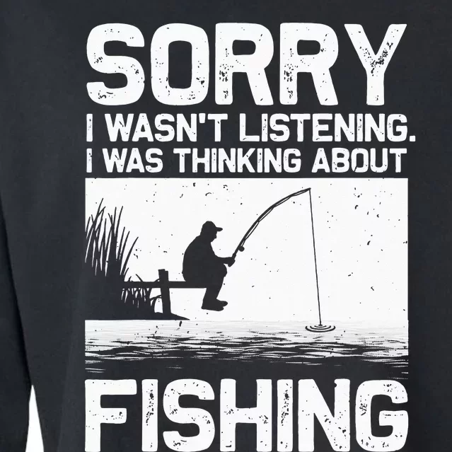 Fishing For  Trout Bass Fisherman Vacation Cropped Pullover Crew