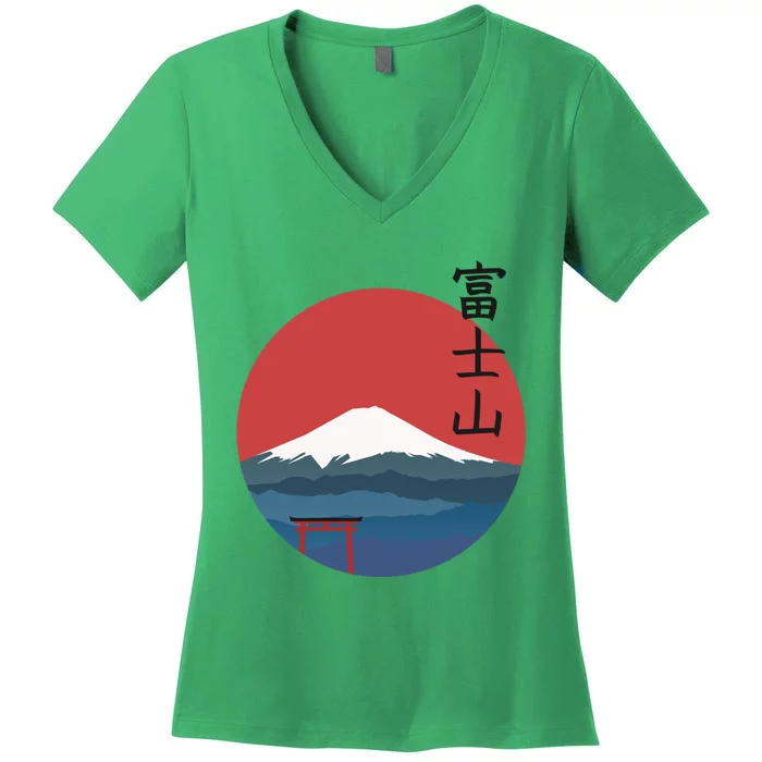 Fujisan Women's V-Neck T-Shirt