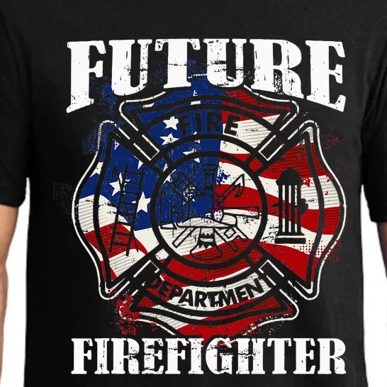 Future Firefighter Usa Flag Theme For Birthday Pajama Set