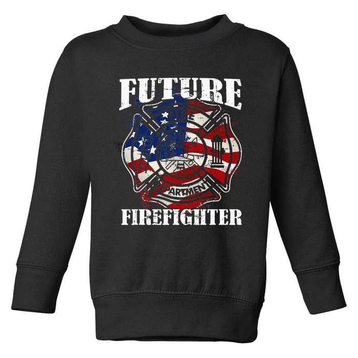 Future Firefighter Usa Flag Theme For Birthday Toddler Sweatshirt