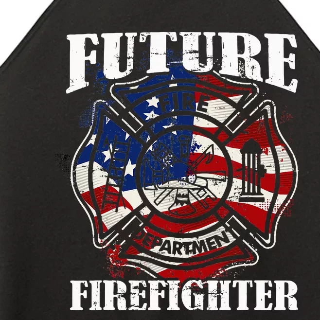 Future Firefighter Usa Flag Theme For Birthday Women’s Perfect Tri Rocker Tank