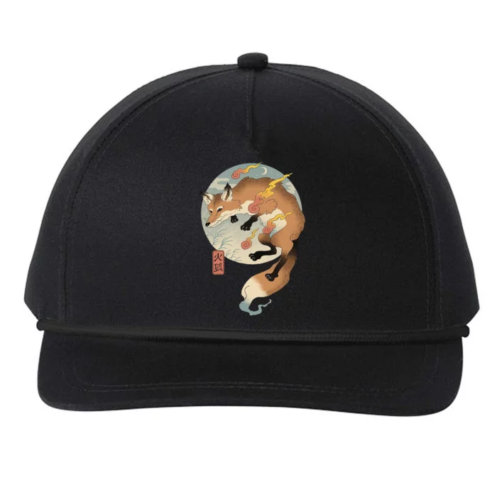 Fire Fox Ukiyo E Japanese Snapback Five-Panel Rope Hat