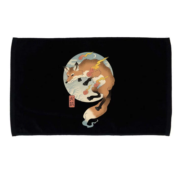 Fire Fox Ukiyo E Japanese Microfiber Hand Towel