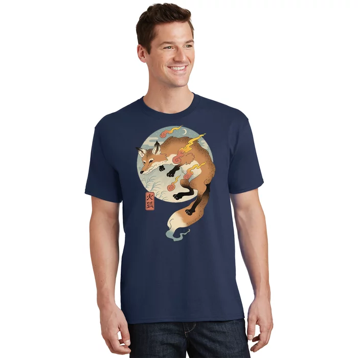 Fire Fox Ukiyo E Japanese T-Shirt