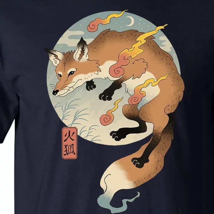 Fire Fox Ukiyo E Japanese Tall T-Shirt