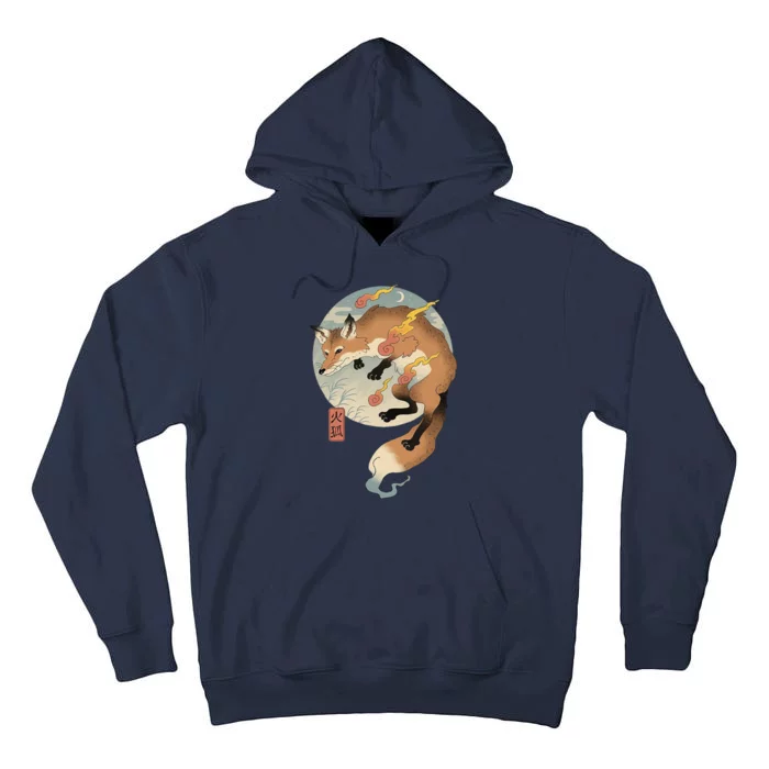 Fire Fox Ukiyo E Japanese Tall Hoodie