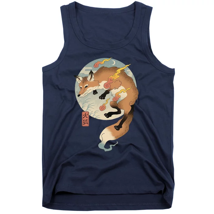 Fire Fox Ukiyo E Japanese Tank Top