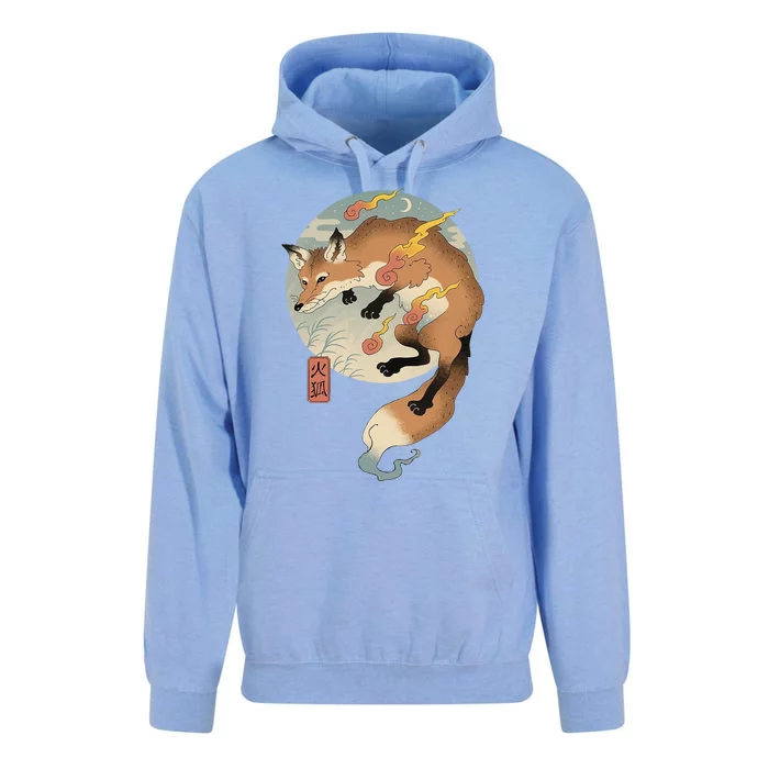 Fire Fox Ukiyo E Japanese Unisex Surf Hoodie