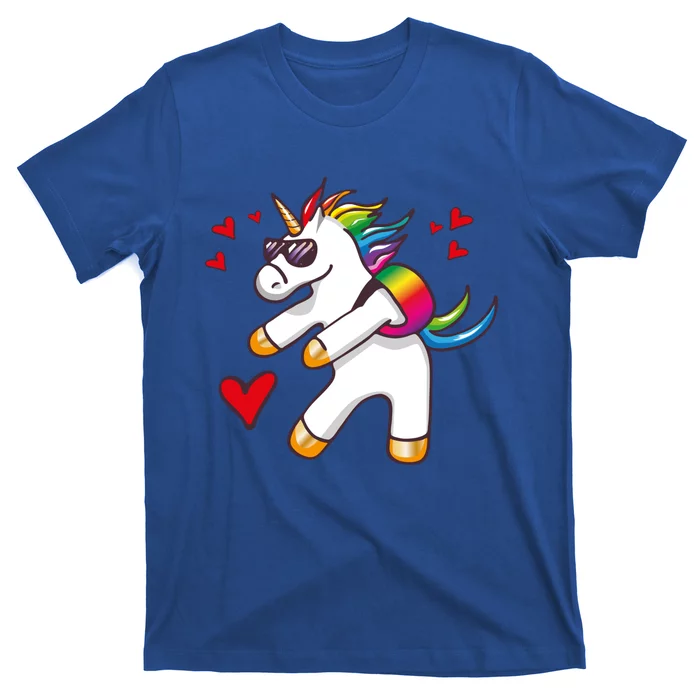 Funny Flossing Unicorn Valentines Day Gift Funny Gift T-Shirt