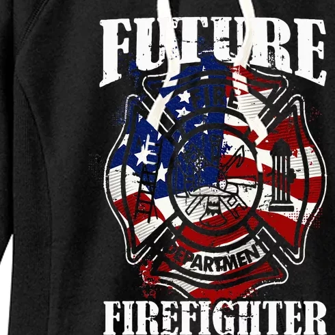 Future Firefighter USA Flag Theme For Birthday Women's Fleece Hoodie