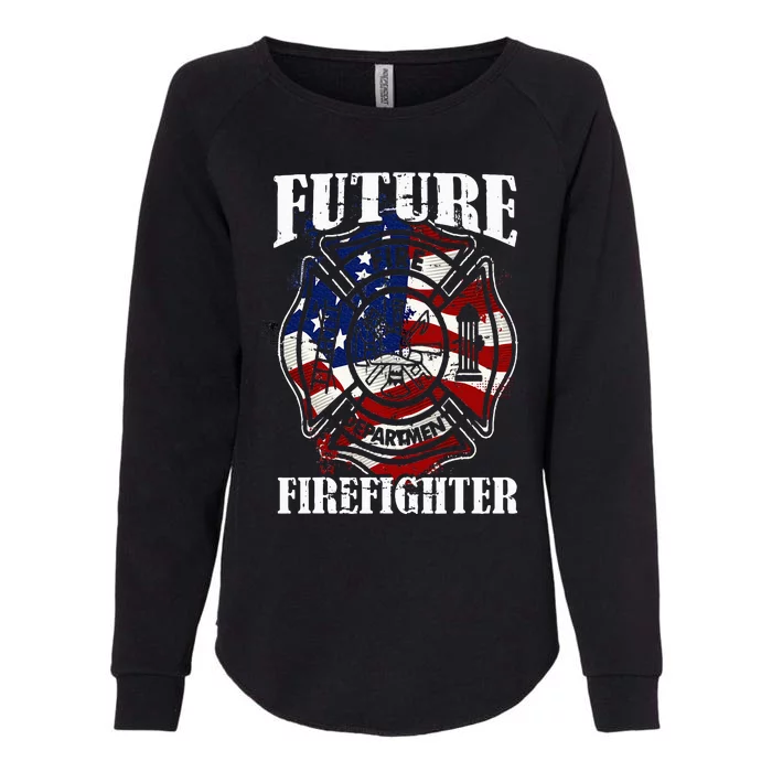 Future Firefighter USA Flag Theme For Birthday Womens California Wash Sweatshirt