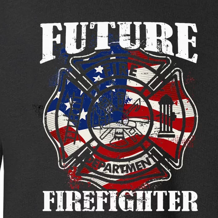 Future Firefighter Usa Flag Theme For Birthday Toddler Sweatshirt