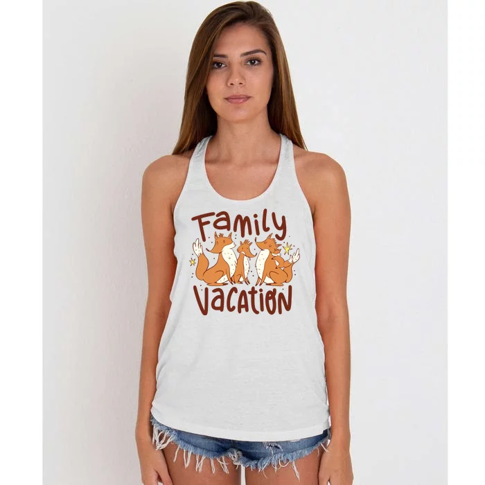 Fox Family Vacation Women's Knotted Racerback Tank