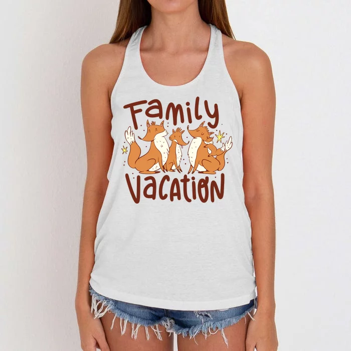 Fox Family Vacation Women's Knotted Racerback Tank