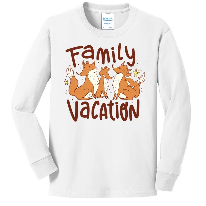 Fox Family Vacation Kids Long Sleeve Shirt