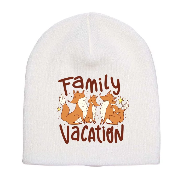 Fox Family Vacation Short Acrylic Beanie