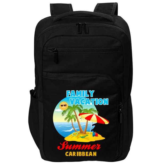 Funny Family Vacation Summer Caribbean 2024 Beach Trip Great Gift Impact Tech Backpack