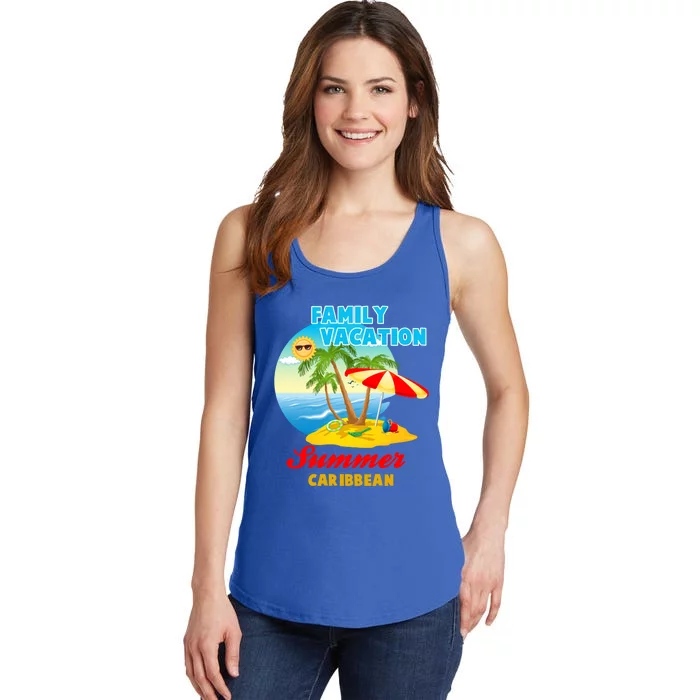 Funny Family Vacation Summer Caribbean 2024 Beach Trip Great Gift Ladies Essential Tank