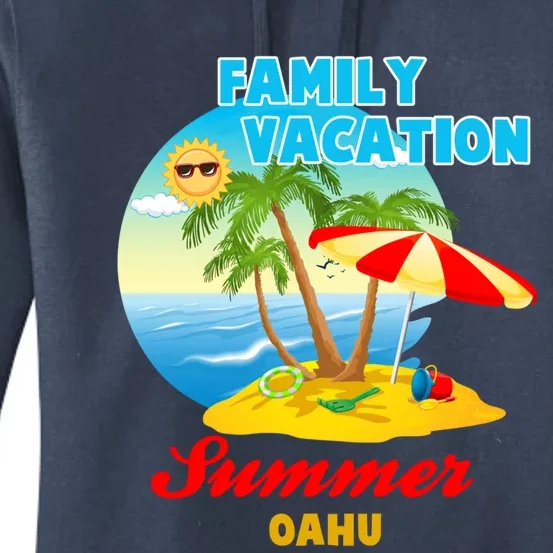 Funny Family Vacation Summer Oahu 2024 Beach Trip Gift Women's Pullover Hoodie