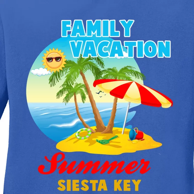 Funny Family Vacation Summer Siesta Key 2024 Beach Trip Gift Ladies Long Sleeve Shirt