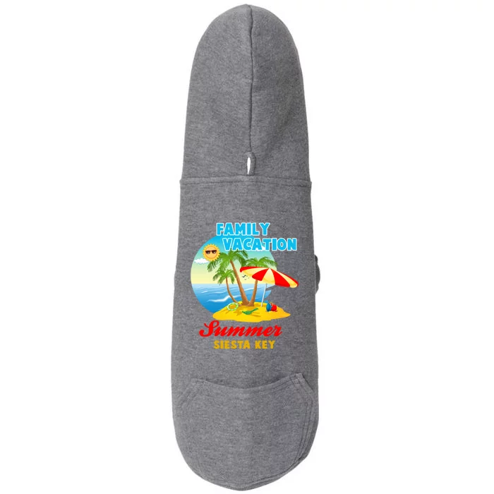 Funny Family Vacation Summer Siesta Key 2024 Beach Trip Gift Doggie 3-End Fleece Hoodie