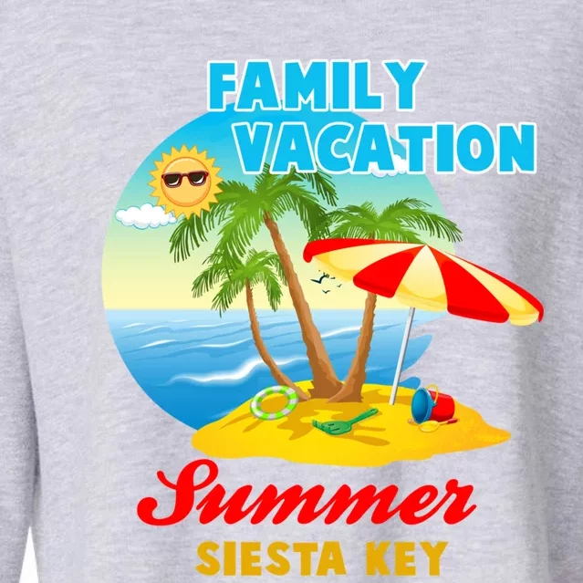 Funny Family Vacation Summer Siesta Key 2024 Beach Trip Gift Cropped Pullover Crew